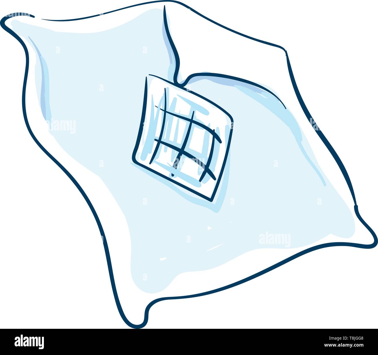 Eine himmelblaue Decke mit einem quadratischen Design im Zentrum, Vector, Farbe, Zeichnung oder Abbildung. Stock Vektor