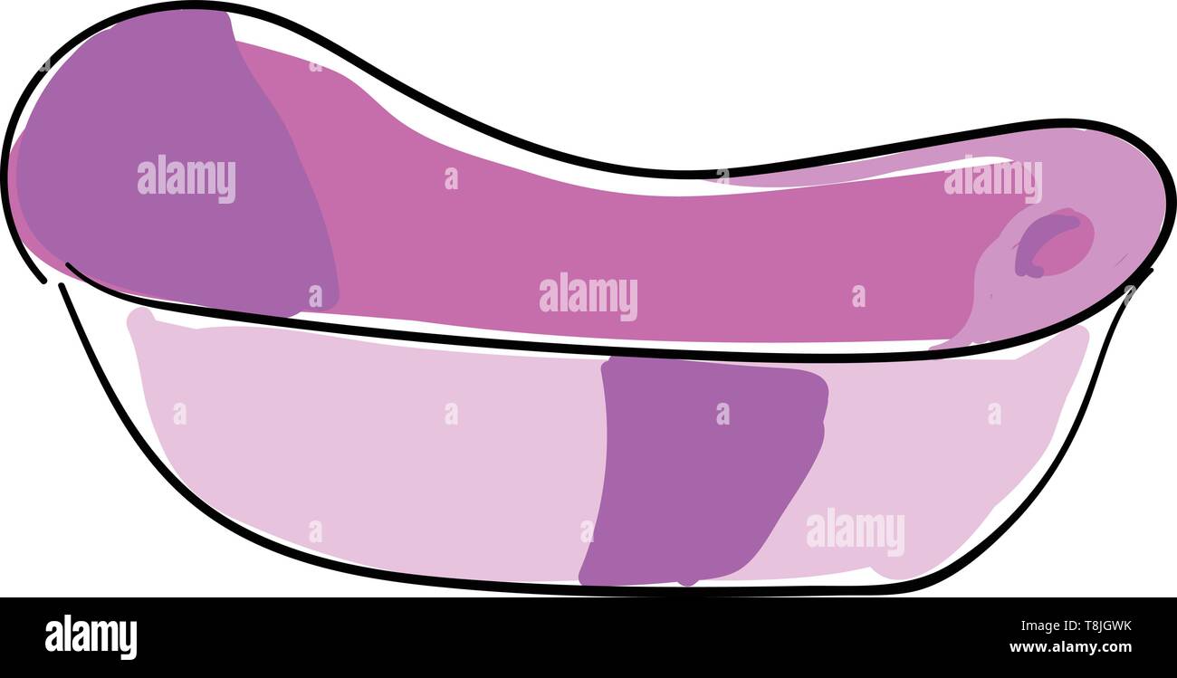 Ein lila Baby Badewanne, Vector, Farbe, Zeichnung oder Abbildung. Stock Vektor