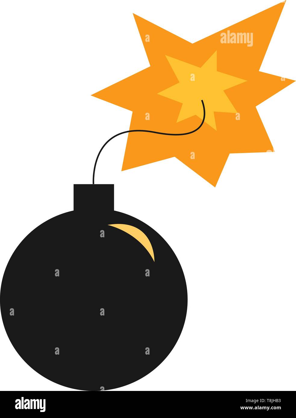 Eine Bombe mit einer beleuchteten Sicherung, Vector, Farbe, Zeichnung oder Abbildung. Stock Vektor