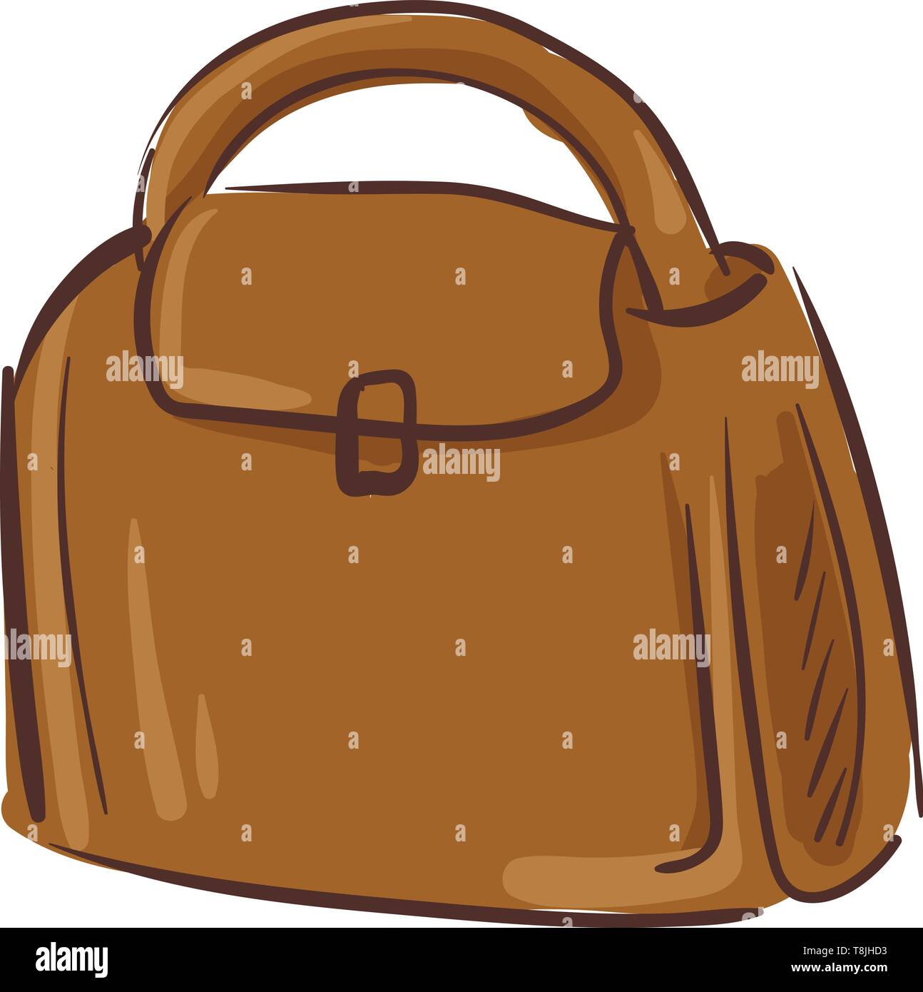 Eine braune Handtasche, Vector, Farbe, Zeichnung oder Abbildung. Stock Vektor