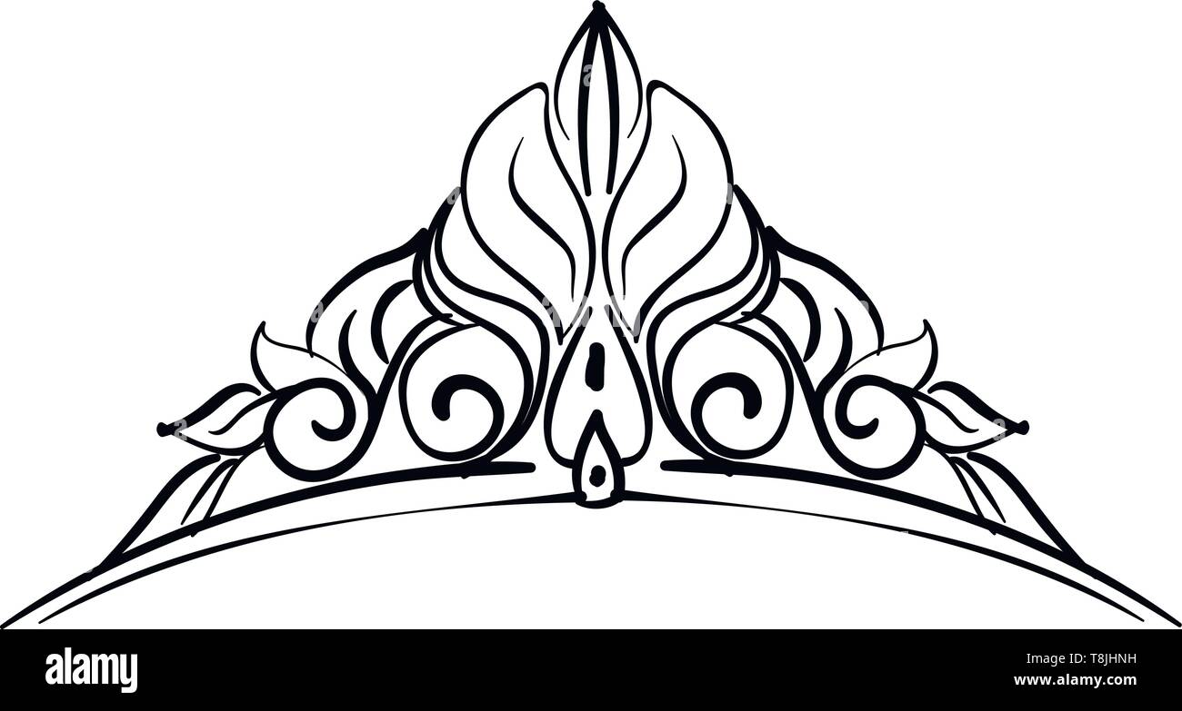 Skizze für eine schöne Krone, Vector, Farbe, Zeichnung oder Abbildung. Stock Vektor