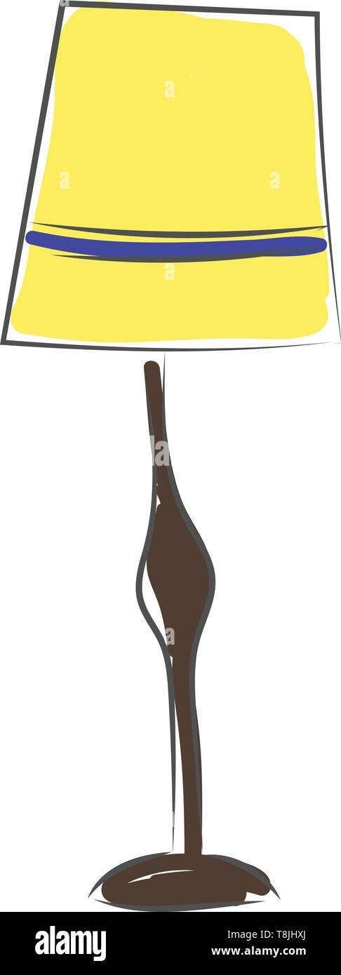 Eine Abbildung von einem gelben Stehleuchte mit einem braunen und blauen Streifen, Vector, Farbe, Zeichnung oder Abbildung. Stock Vektor