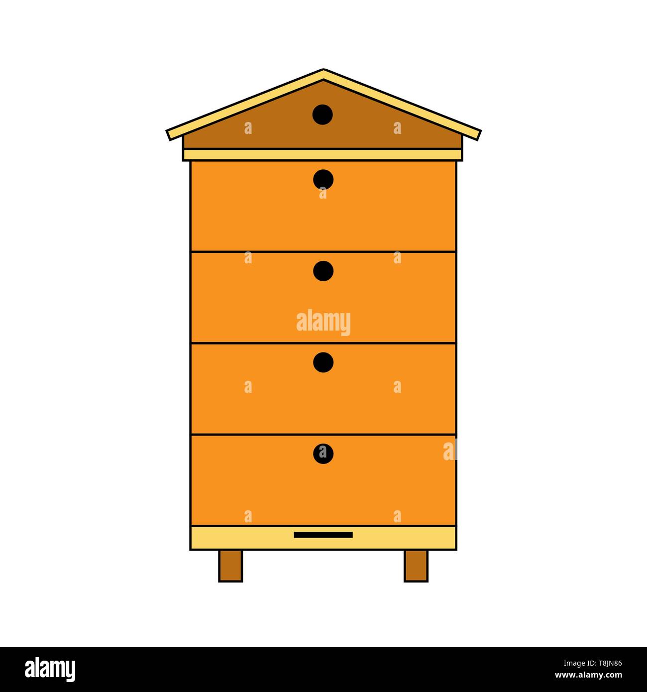 Moderne multi Bienenstock Symbol. Farbe Bienenstock vektor Symbol für Web Design isoliert auf weißem Stock Vektor