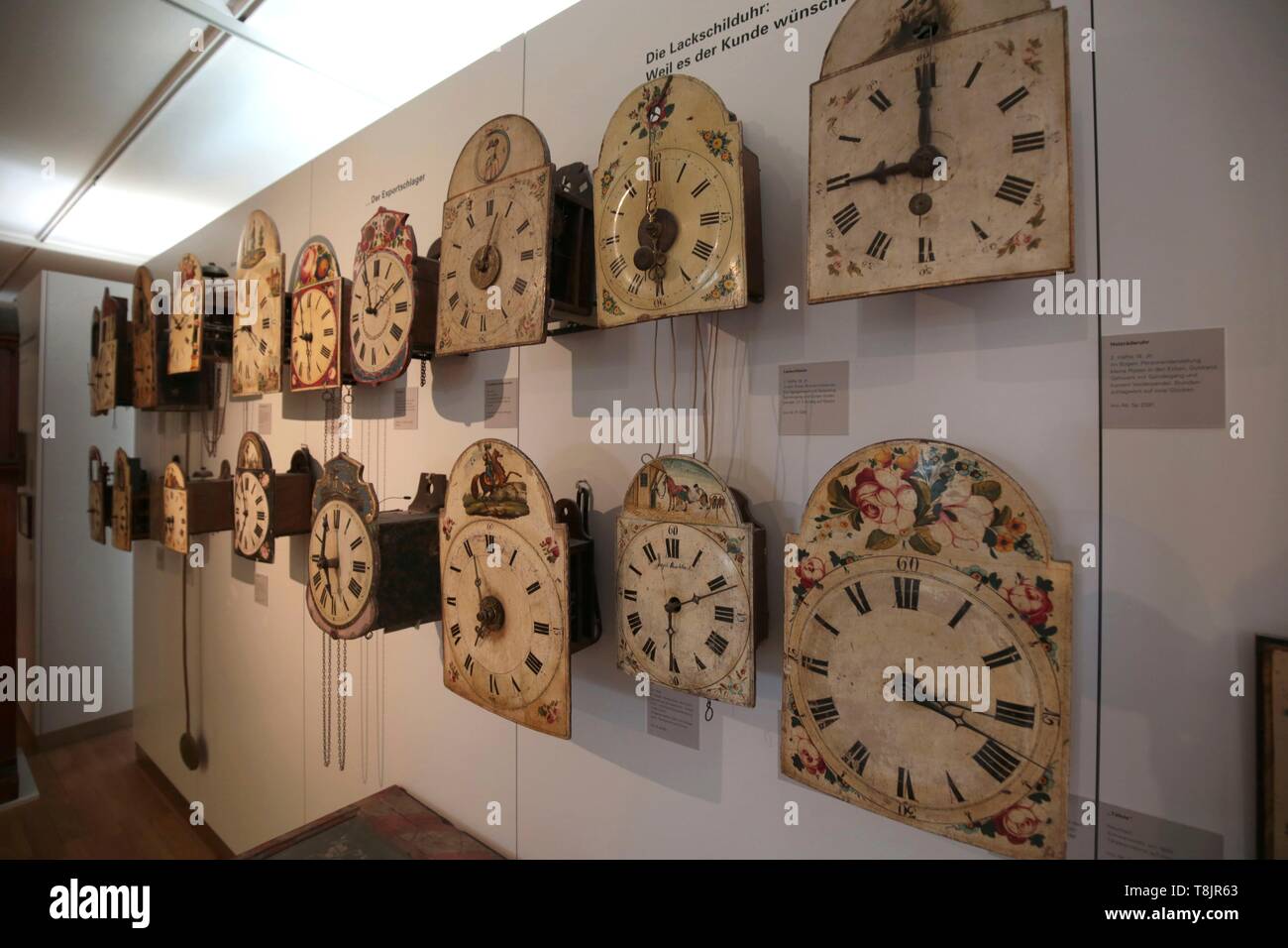 Deutschland, Baden-Württemberg, Karlsruhe, Uhr Sammlung am Badois Museum im Karlsruher Schloss Stockfoto