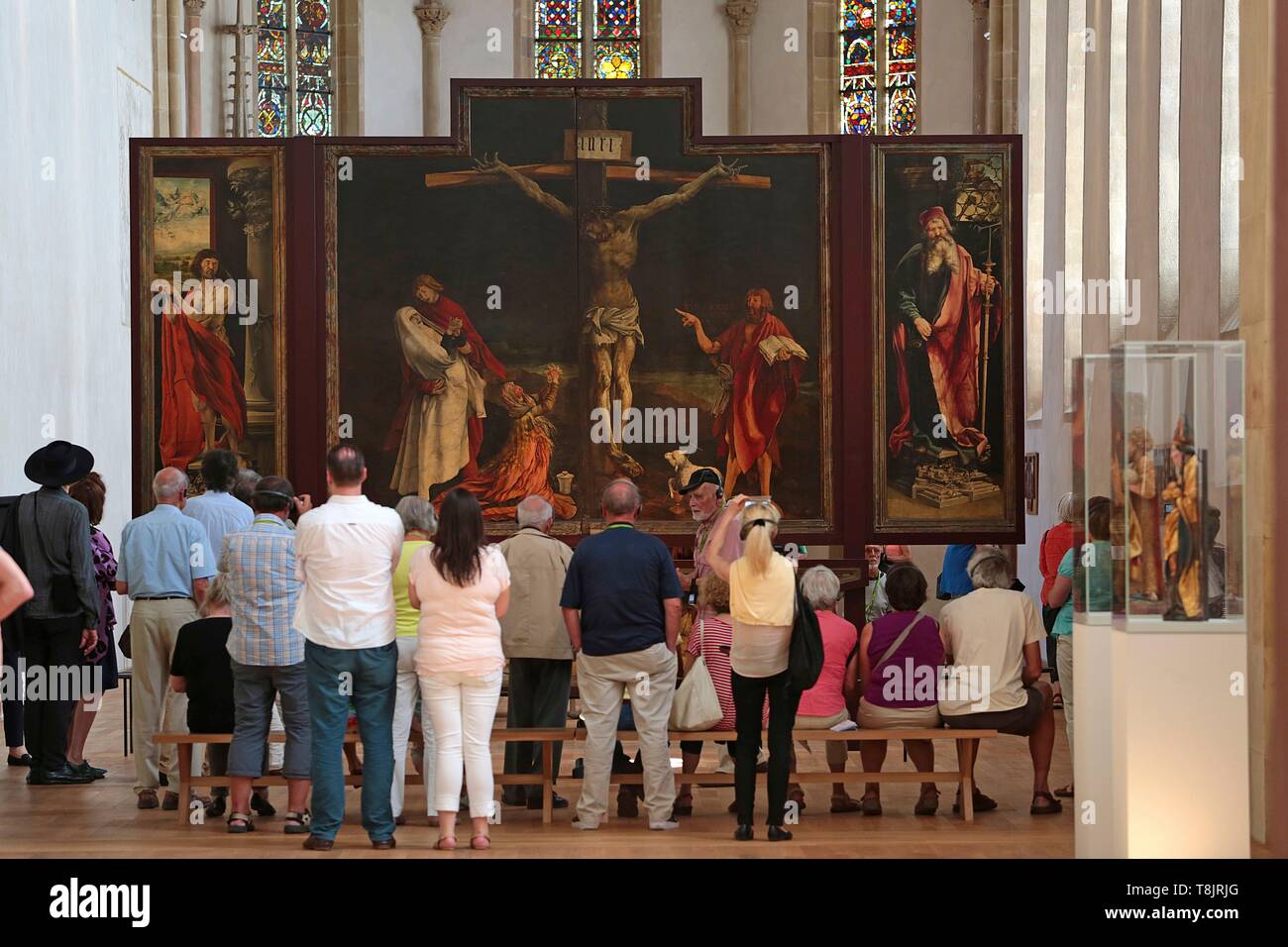 Frankreich, Haut Rhin, Colmar, ehemaligen Kloster, Museum Unterlinden, das Altarbild von Issenheim (oder isenheimer), dem Hl. Antonius geweiht, stammt aus dem Kloster von Antonine in Issenheim, südlich von Colmar Stockfoto