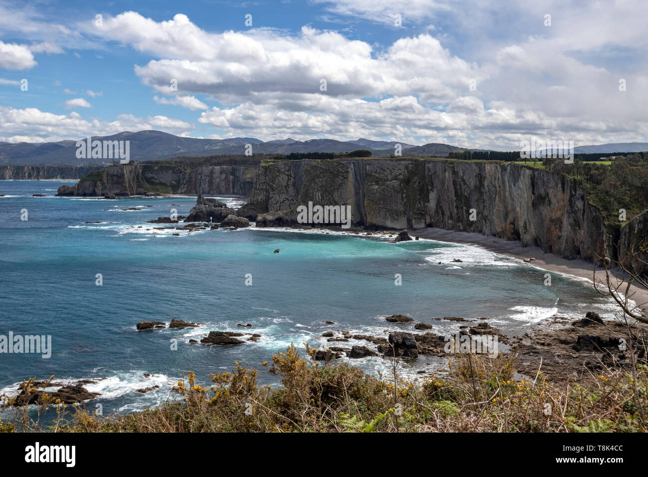 Mirador, Lookout, Punta de Arenoso, Busto, Asturien, Spanien Stockfoto