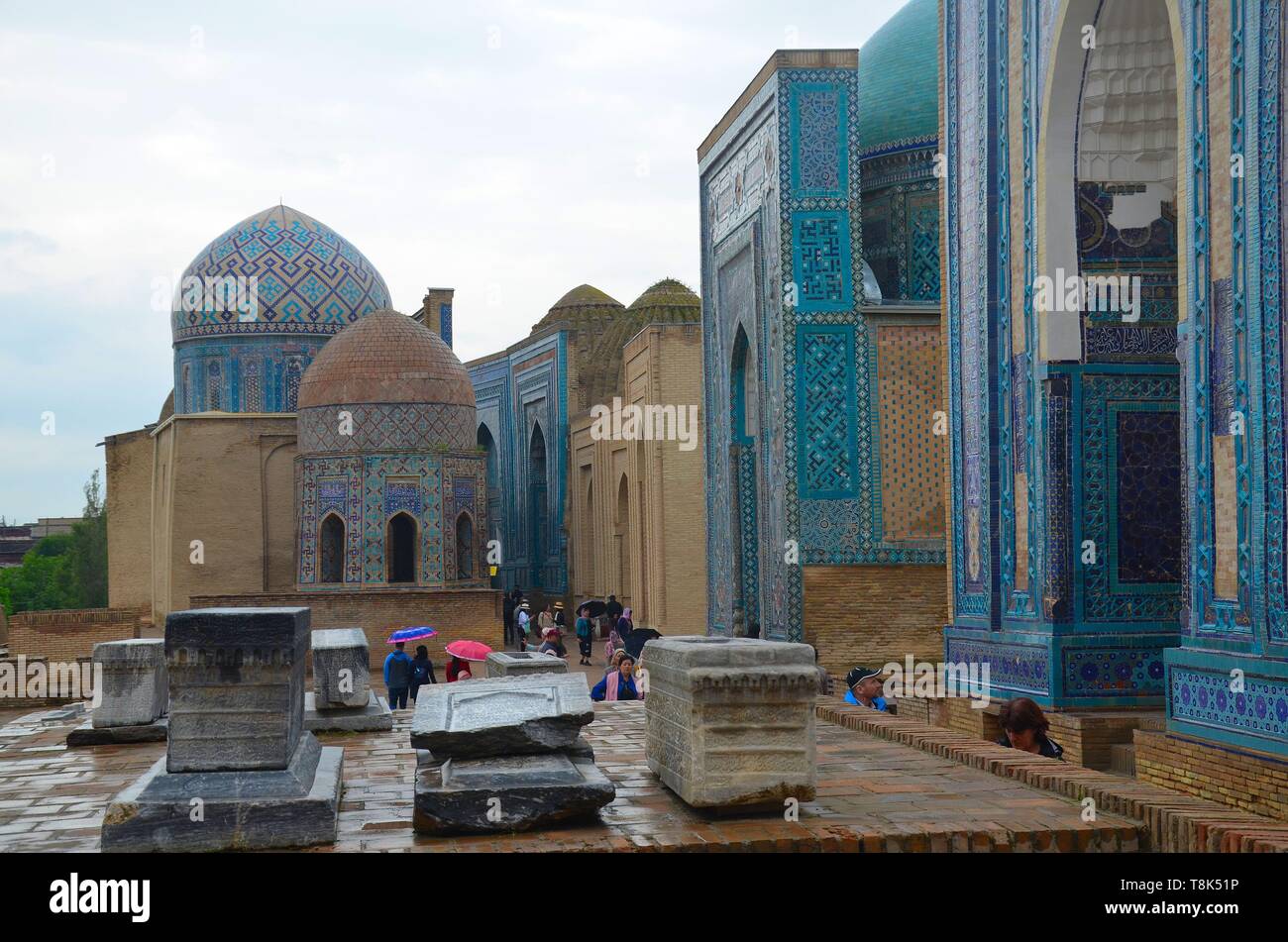 Samarkand, UNESCO Weltkulturerbe in Usbekistan: In der Totenstadt Shohizinda Stockfoto