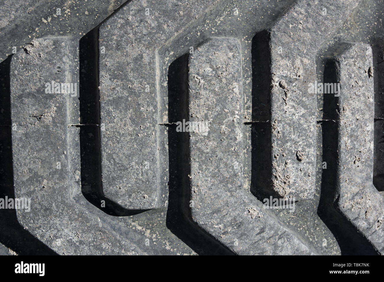 Detail der Lauffläche auf schwere Bauweise des Reifens Stockfoto