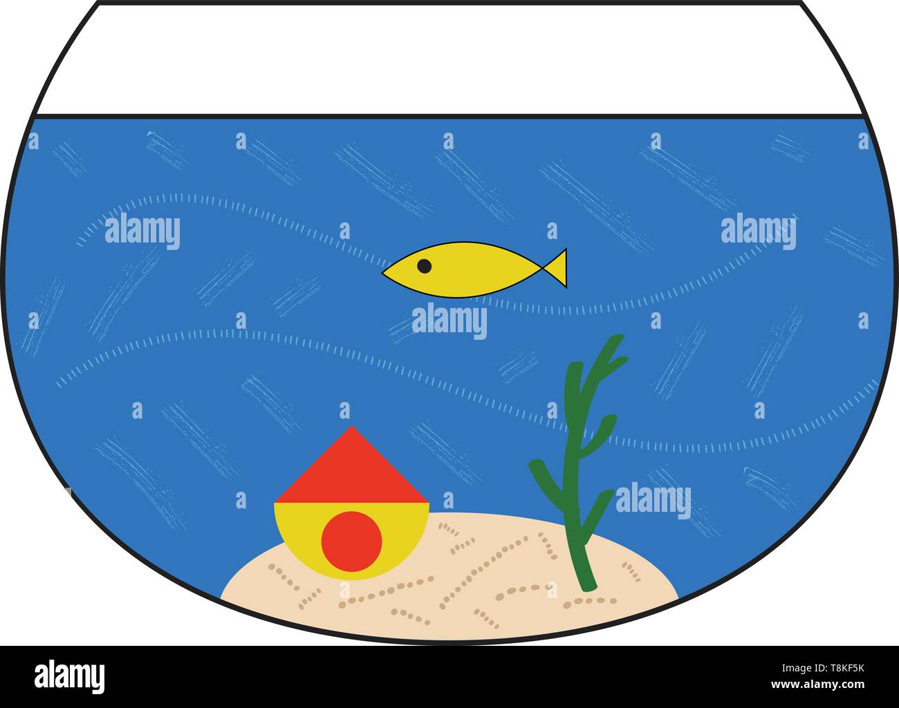 Aquarium ist ein transparentes Wasser Behälter, in dem von lebenden Fischen und anderen aquatischen Tieren oder Pflanzen gehalten werden., Vector, Farbe, Zeichnung oder Abbildung. Stock Vektor