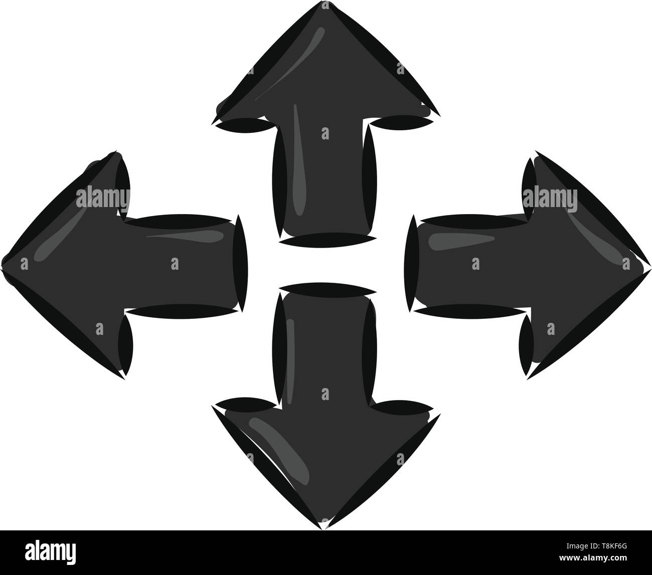 Es ist eine grafische Symbole zur Angabe der Richtung verwendet., Vector, Farbe, Zeichnung oder Abbildung. Stock Vektor