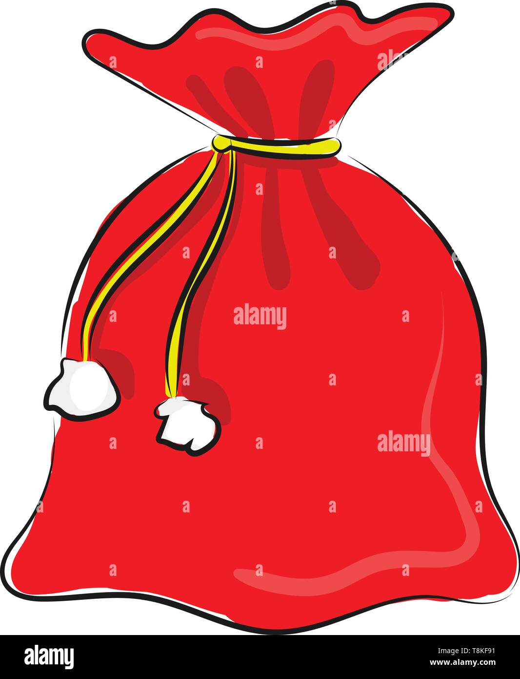 Es ist die Tasche von Santa Claus, die Verwendung in der Geschenke in den Weihnachten., Vector, Farbe, Zeichnung oder Abbildung. Stock Vektor