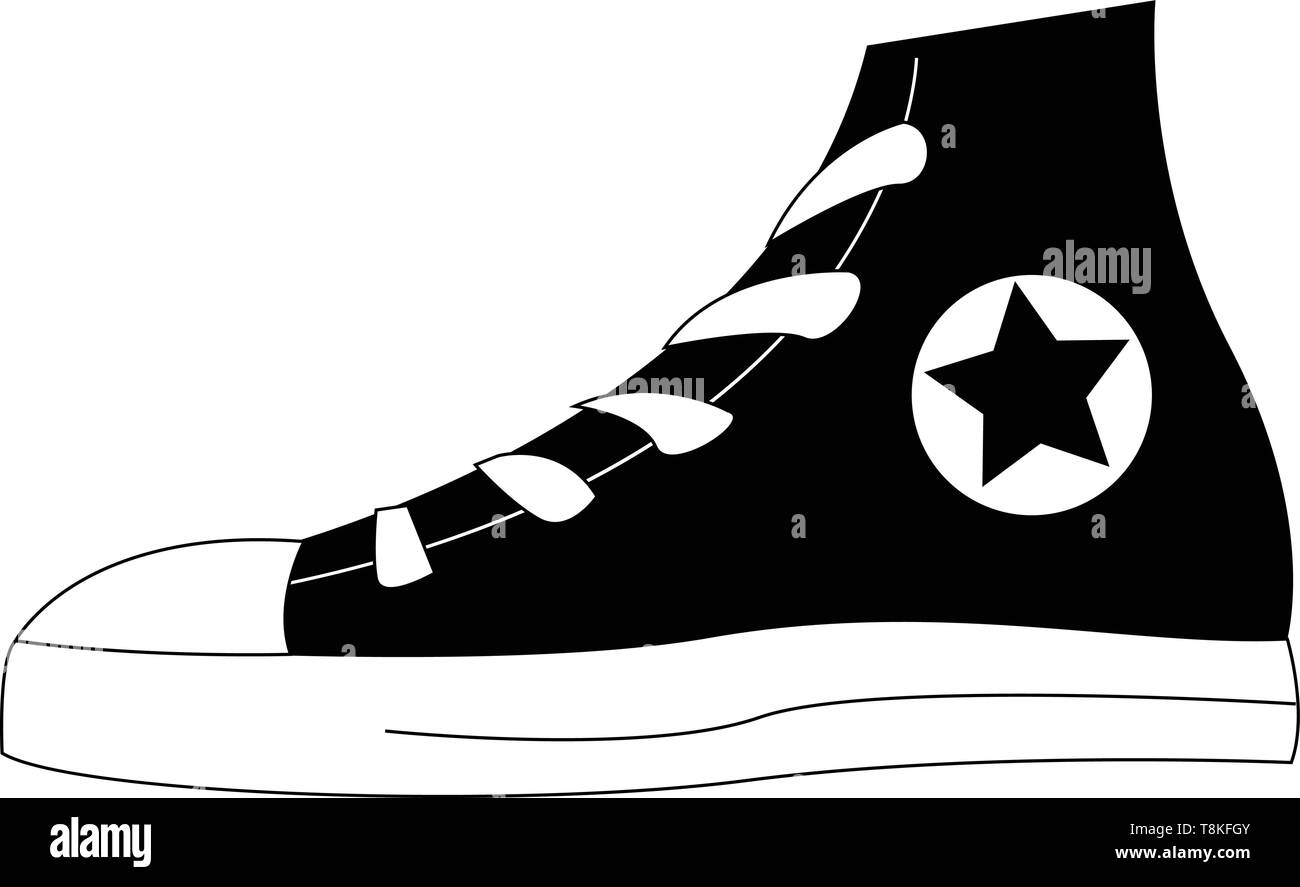 Es ist eine Art Weiche, leichte, bequeme Schuhe, die in der Regel aus Stoff, Leinwand, mit Kautschuk oder Kunststoff Sohle, dass verschlissen ist, für Sport oder Casual Male Stock Vektor