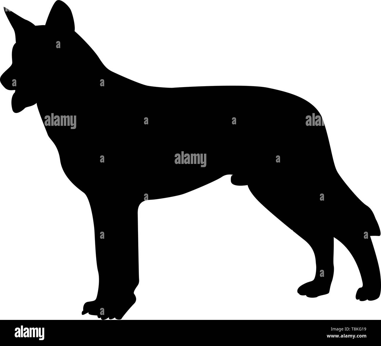 Wolfhdog Silhouette. Glatte Vector Illustration. Stock Vektor