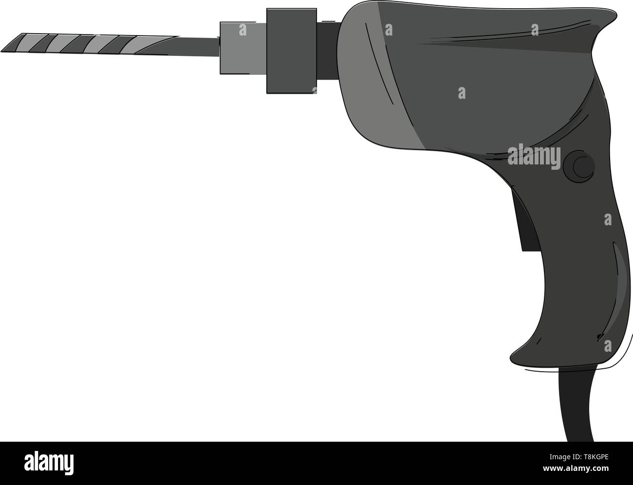 Es ist ein elektrisches Werkzeug mit scharfen Punkt und schneiden in die Bohrungen in harten Materialien, Vector, Farbe, Zeichnung oder Abbildung verwendet. Stock Vektor
