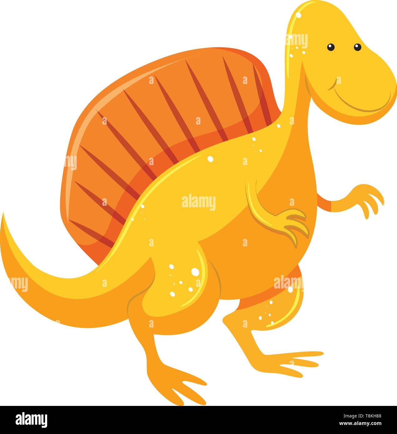 Eine gelbe Farbe Dinosaurier mit orange Hump in Einem, Vector, Farbe, Zeichnung oder Abbildung. Stock Vektor