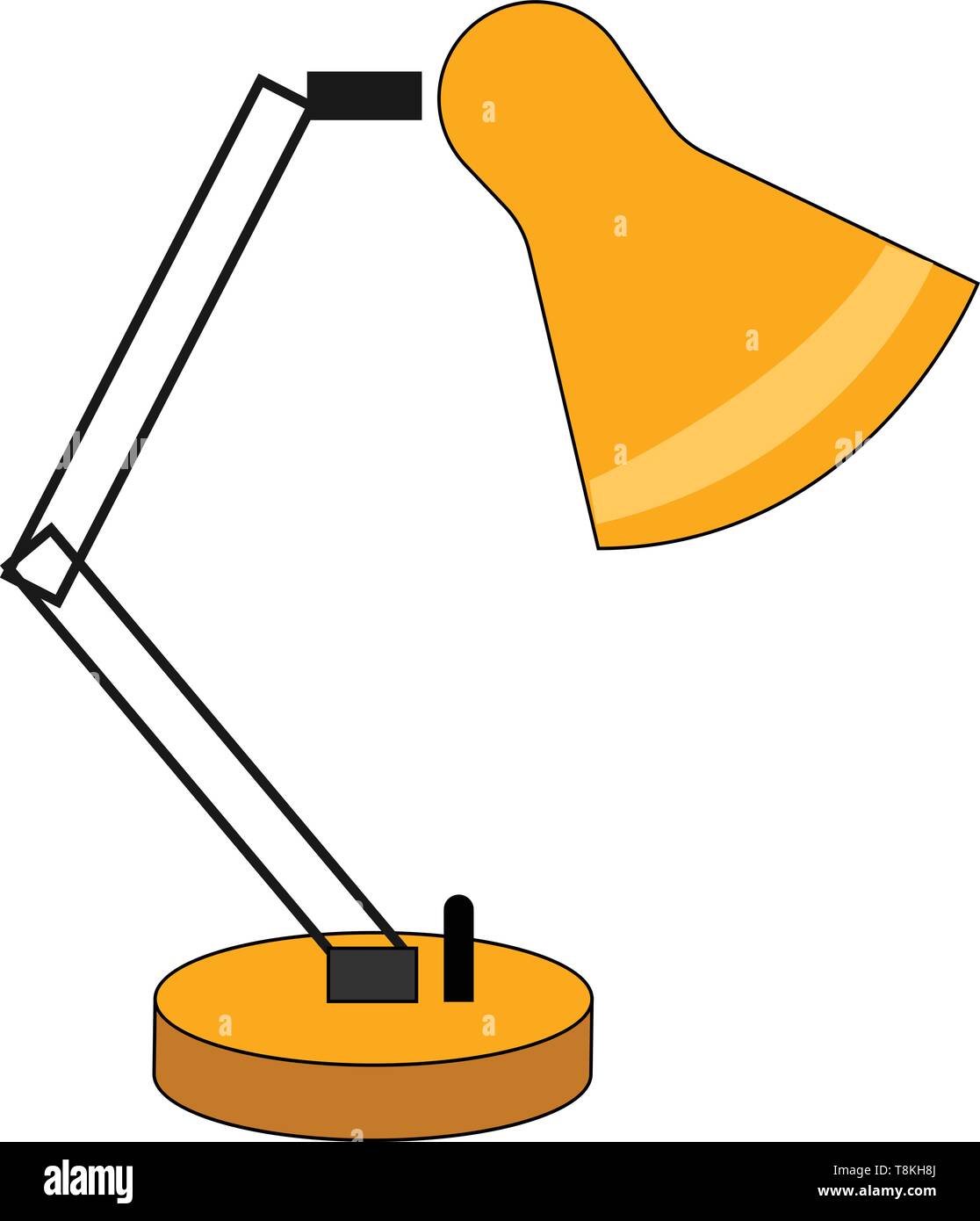 Eine gelbe Leuchte mit einem Schalter, Vector, Farbe, Zeichnung oder Abbildung. Stock Vektor