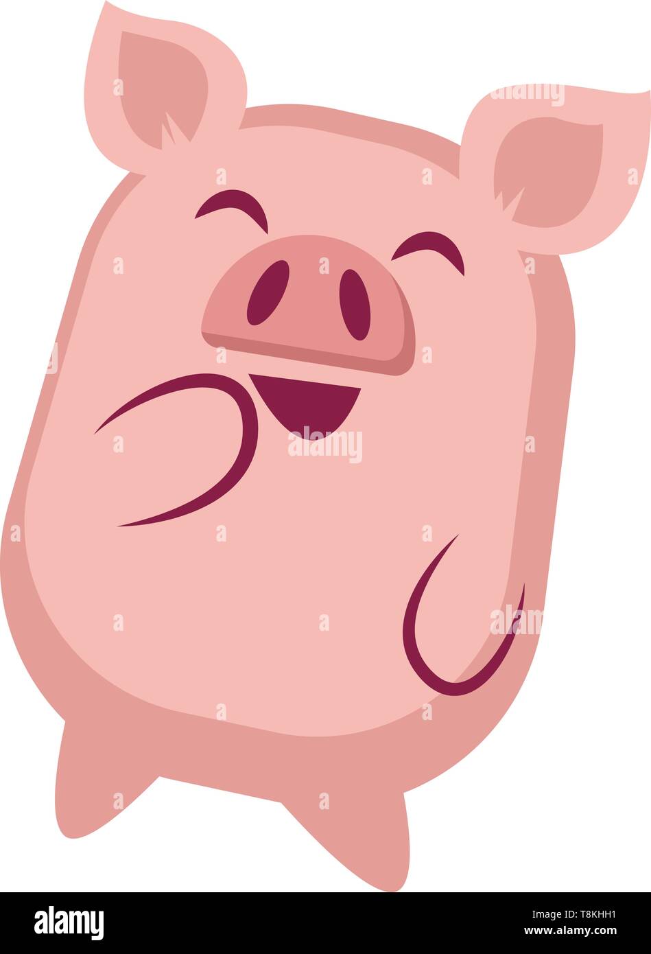 Piggy ist Lachen, Illustration, Vektor auf weißem Hintergrund. Stock Vektor