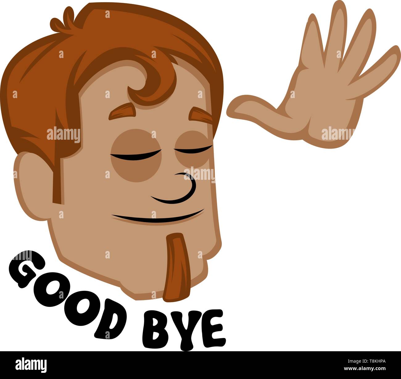 Menschliche Emoji anzeigen Good bye, Illustration, Vektor auf weißem Hintergrund. Stock Vektor