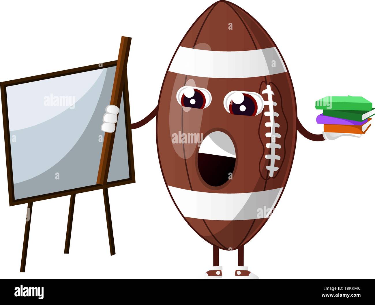 Rugby Ball ist Lehre, Illustration, Vektor auf weißem Hintergrund. Stock Vektor