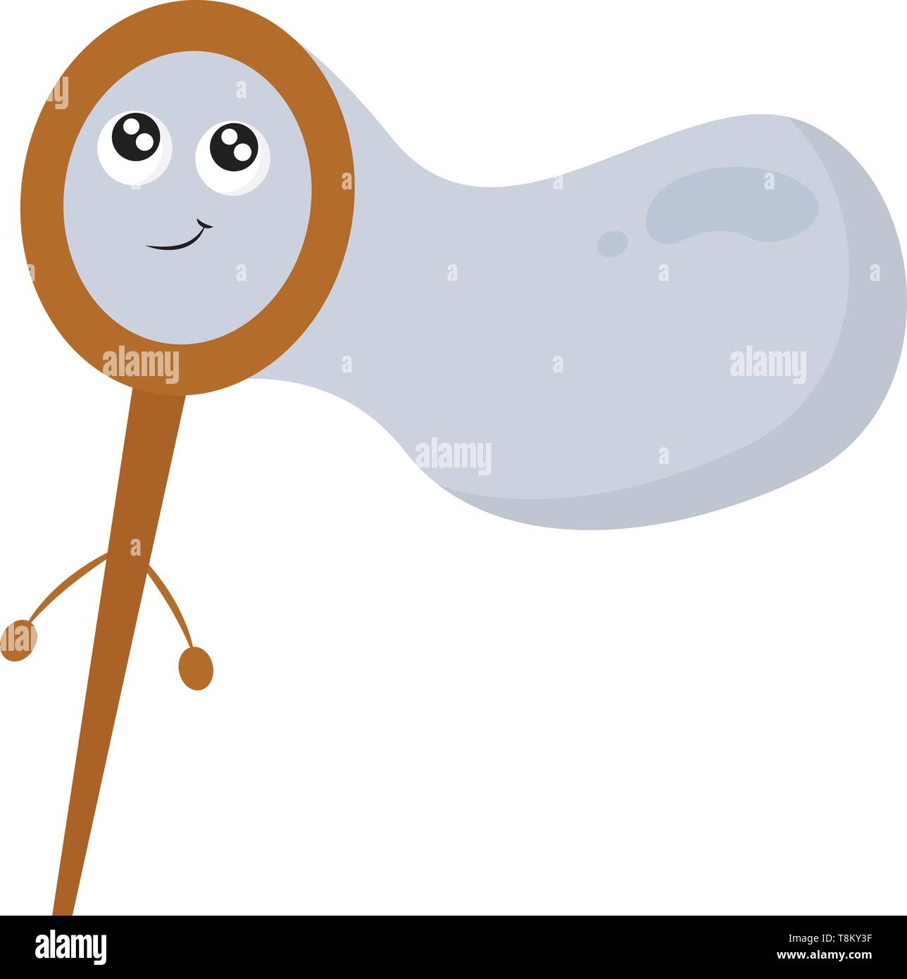 Eine braun gefärbte Seife Hersteller mit zwei Augen, und eine Blase, Vector, Farbe, Zeichnung oder Abbildung. Stock Vektor