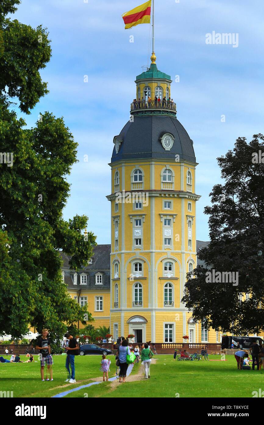 Deutschland, Baden-Württemberg, Karlsruhe, Schloss Karlsruhe Stockfoto