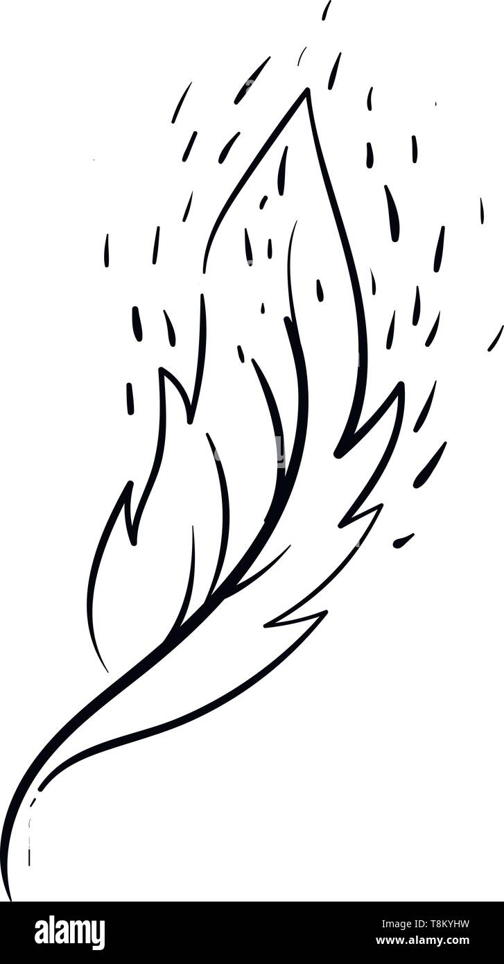 Ein Blatt geformten schwarzen Pinsel benutzt Tattoos, Vector, Farbe, Zeichnung oder Abbildung zu machen. Stock Vektor