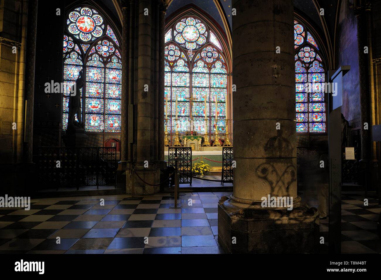 Frankreich, Paris, Bereich als Weltkulturerbe von der UNESCO, der Ile de la Cite, Kathedrale Notre-Dame de Paris, ambulante Kapelle aufgeführt Stockfoto