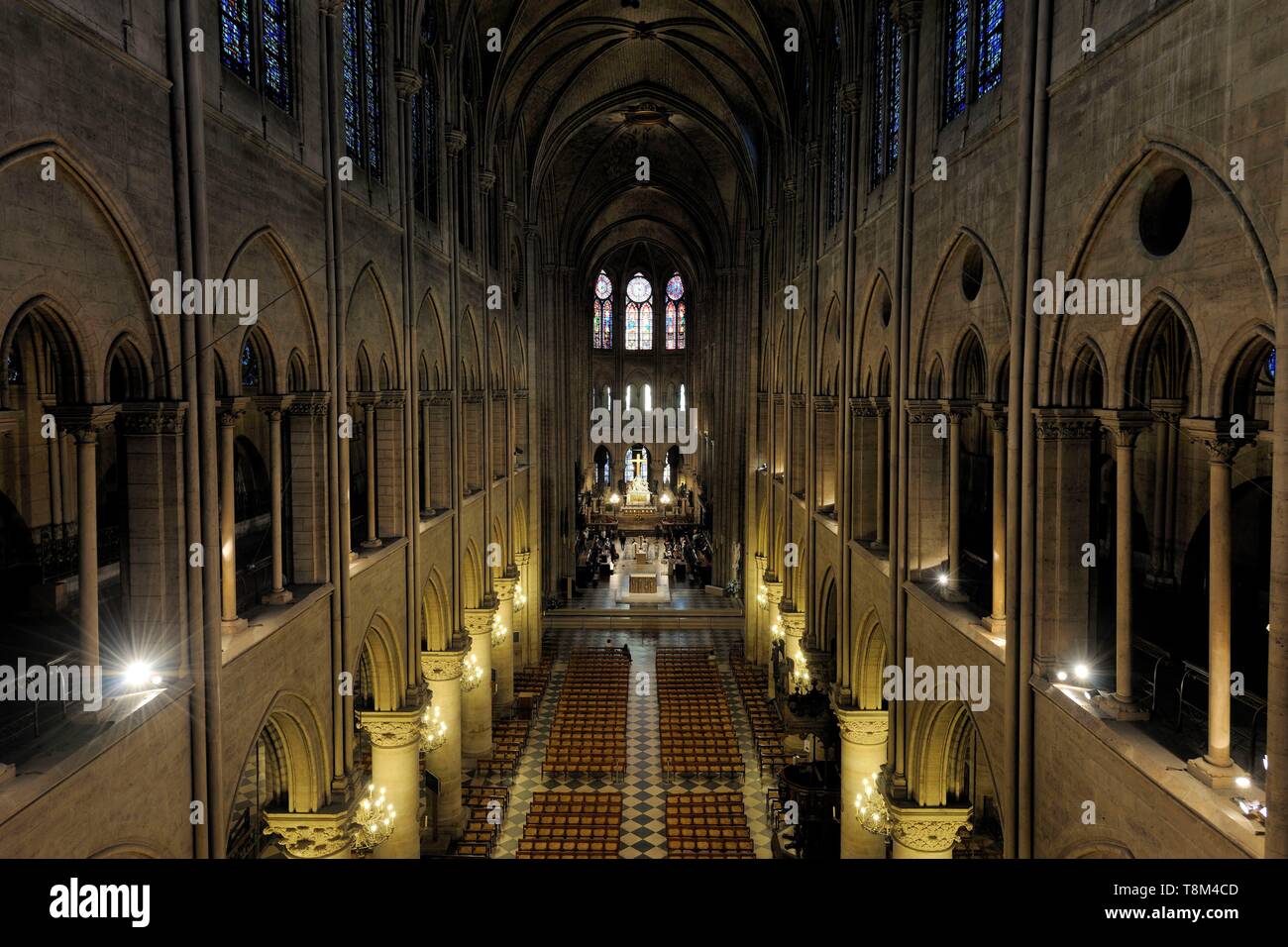 Frankreich, Paris, Bereich als Weltkulturerbe von der UNESCO, der Ile de la Cite, Kathedrale Notre-Dame aufgeführt Stockfoto