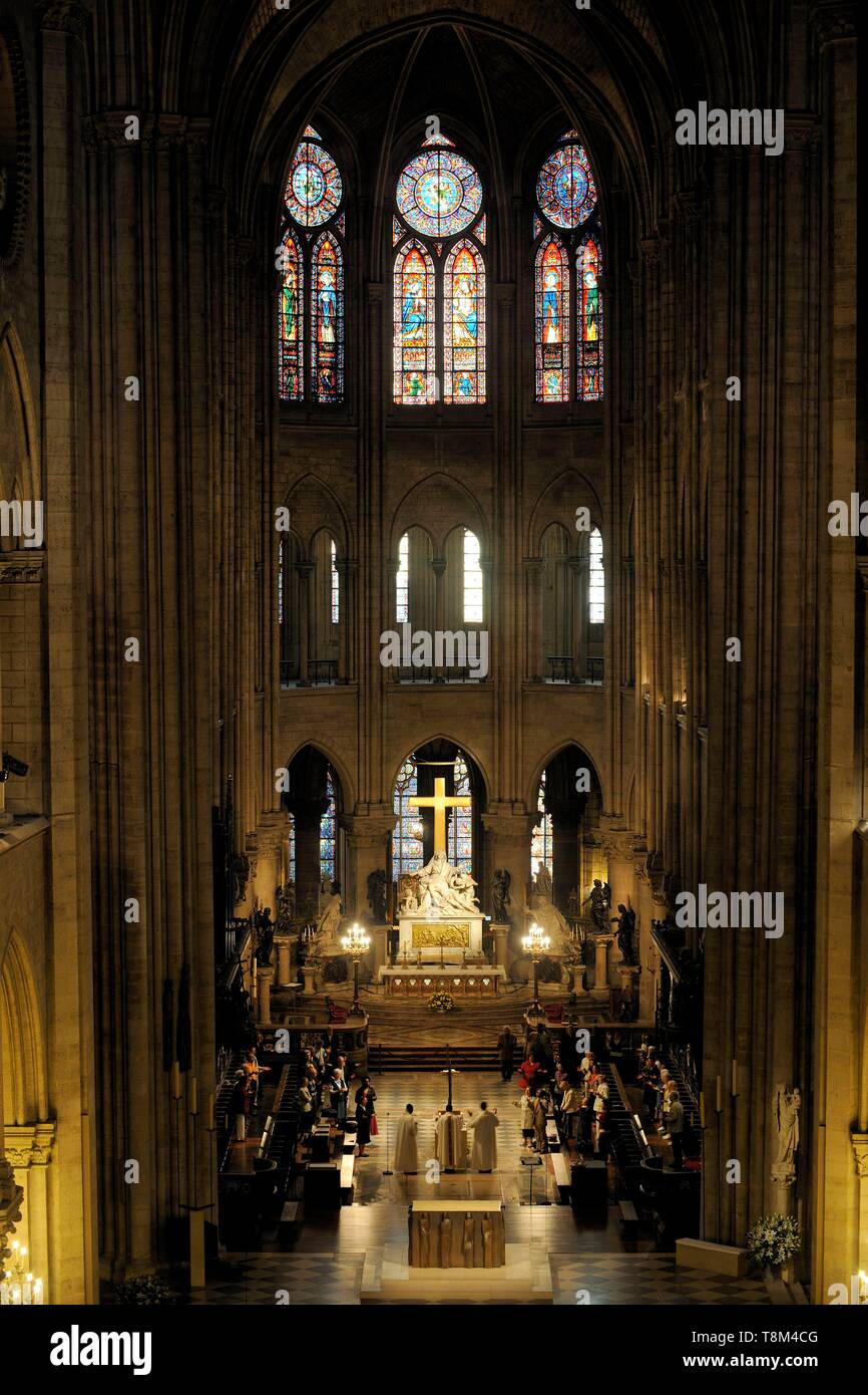 Frankreich, Paris, Bereich als Weltkulturerbe von der UNESCO, der Ile de la Cite, Kathedrale Notre-Dame aufgeführt Stockfoto