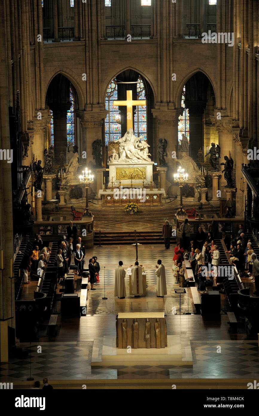Frankreich, Paris, Bereich als Weltkulturerbe von der UNESCO, der Ile de la Cite, Kathedrale Notre-Dame aufgeführt Stockfoto