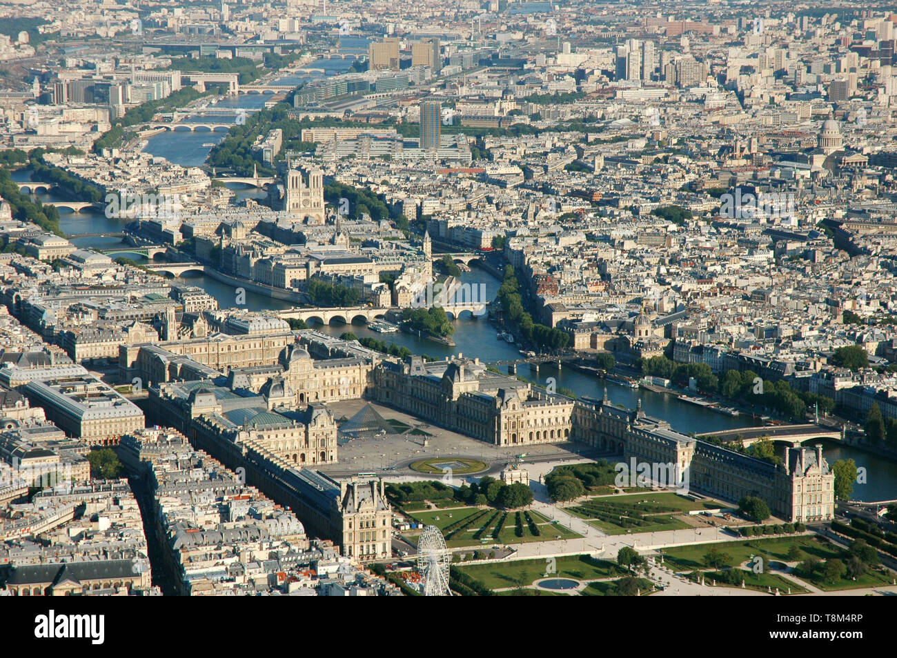 Frankreich, Paris (75), Bereich als Weltkulturerbe von der UNESCO, der Kathedrale Notre-Dame auf der Île de la Cité (Luftbild) Stockfoto