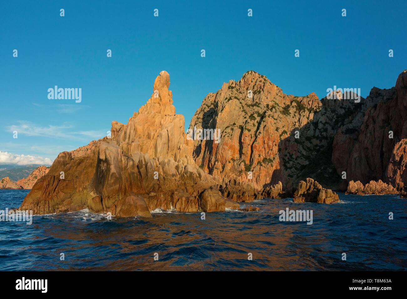 Frankreich, Corse du Sud, Golf von Porto, Calanques de Piana Calanques, als Weltkulturerbe von der UNESCO Stockfoto