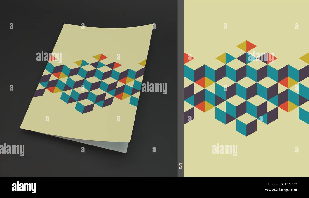 Cover Design vorlage. Abstrakte geometrische Hintergrund mit Eiswürfeln. Vector Illustration. Kann für Werbung, Marketing, Präsentation. Stock Vektor