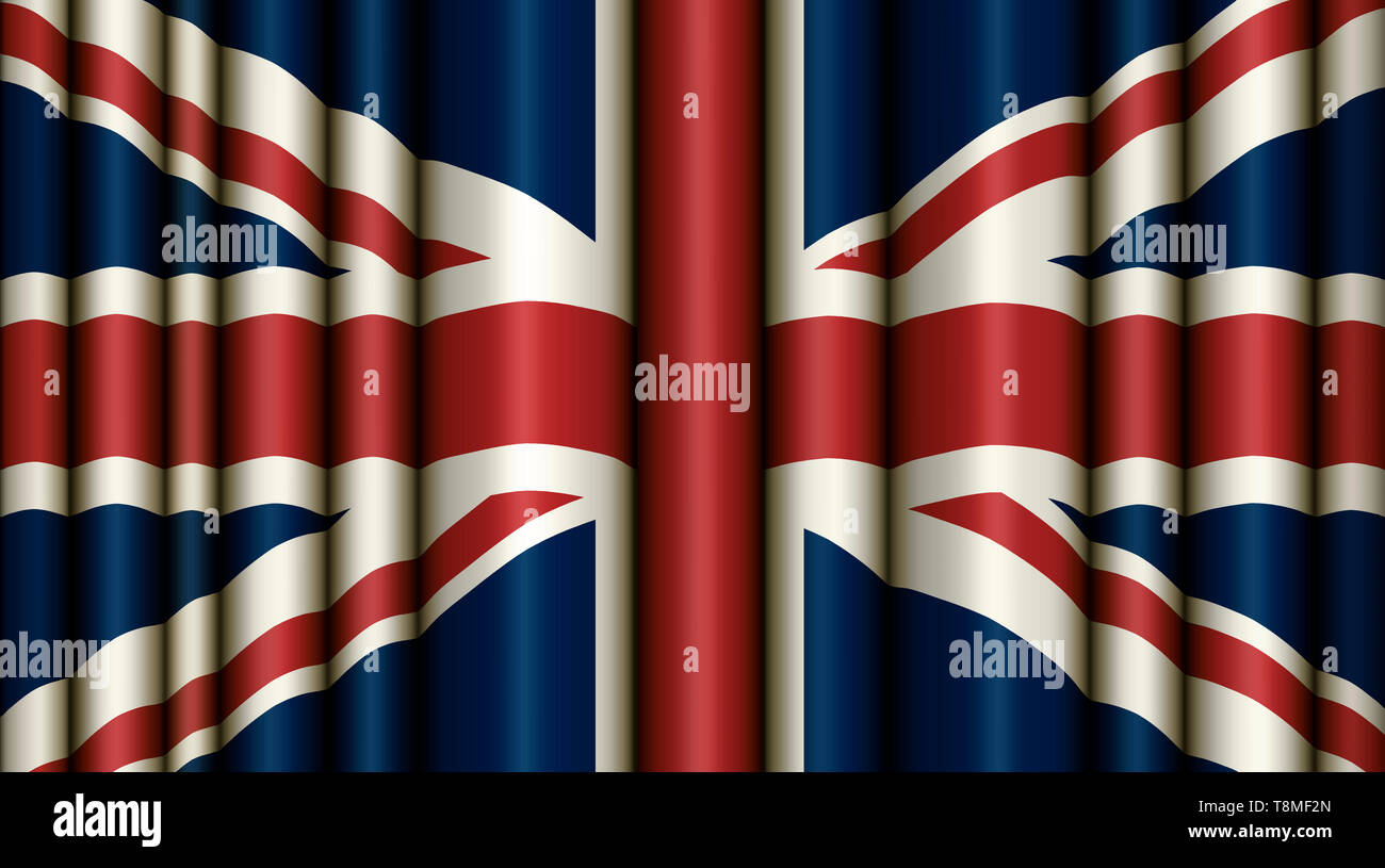 Digitale Illustration der britischen Flagge mit einem vollständig entlüften. Stockfoto