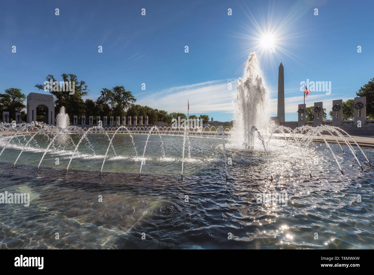 Weltkrieg-II-Denkmal in Washington DC. Stockfoto