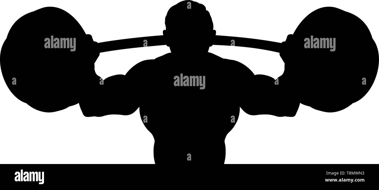 Silhouette Menschen Gewichtheber Body Builder Barbell Stock Vektorgrafik Alamy
