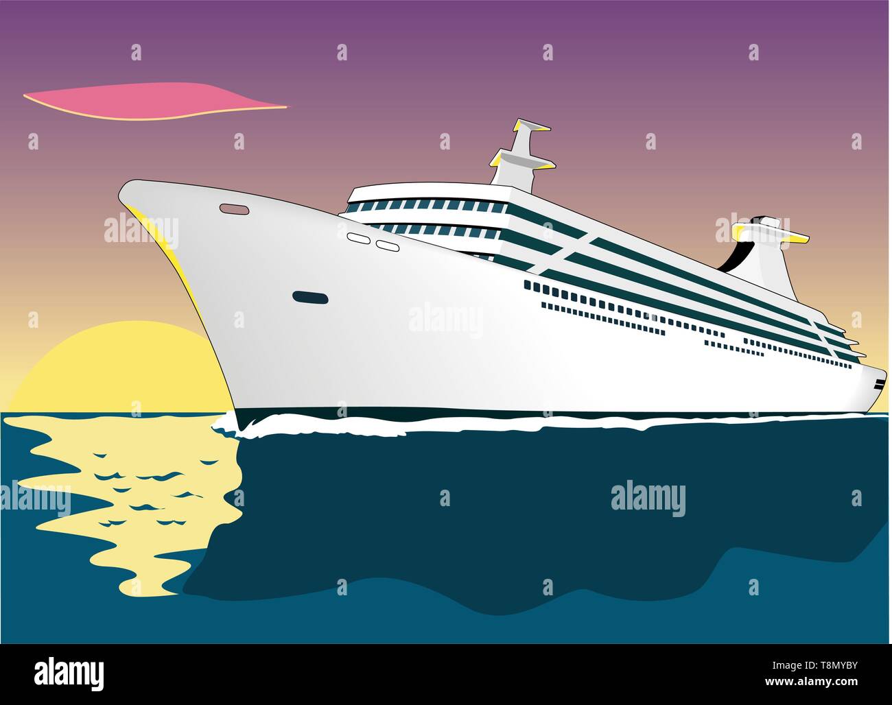 Kreuzfahrtschiff Vector Illustration Stock Vektor