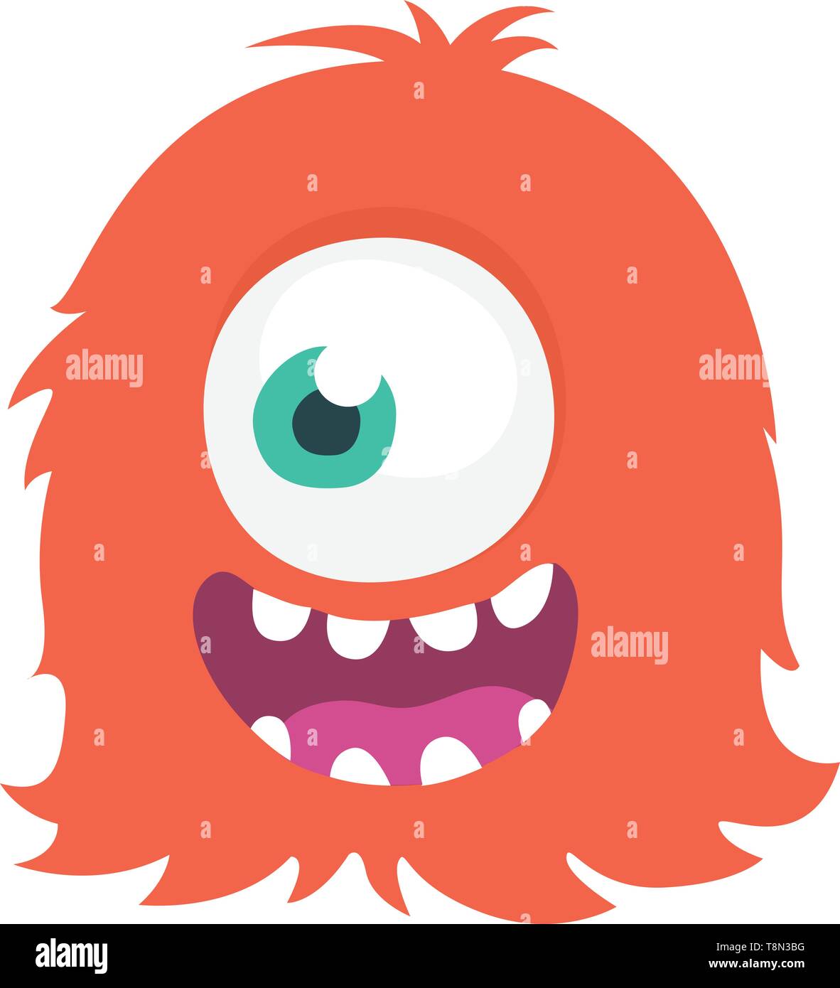 Happy cartoon One Eyed Monster. Vektor Halloween Abbildung. Große Cartoon Monster Stock Vektor