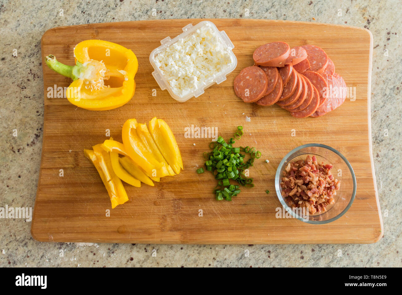 Pizza Zutaten Stockfoto