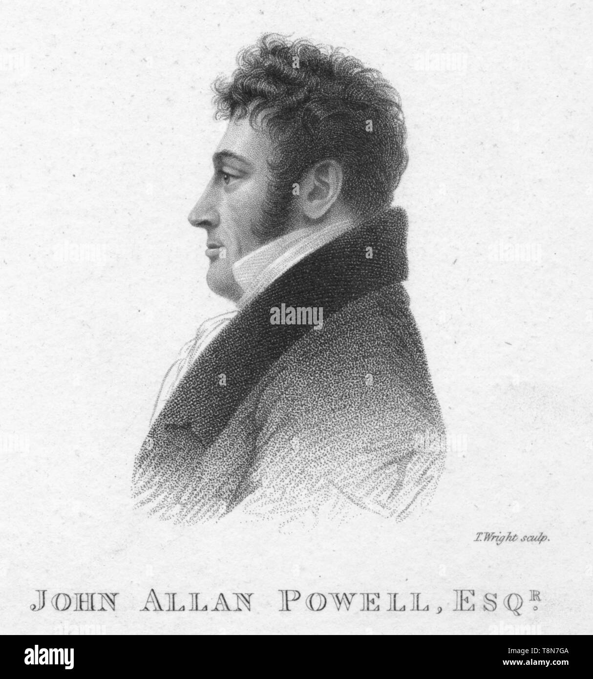 'John Allan Powell, Esq.', c 1820. Schöpfer: T Wright. Stockfoto