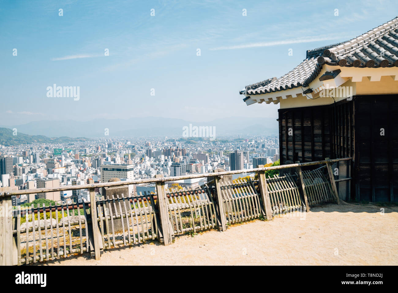 Matsuyama City Blick von Matsuyama Castle in Shikoku, Japan Stockfoto