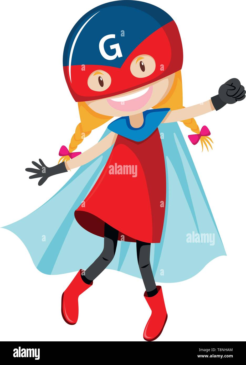 Ein weiblicher Superheld Charakter Abbildung Stock-Vektorgrafik - Alamy