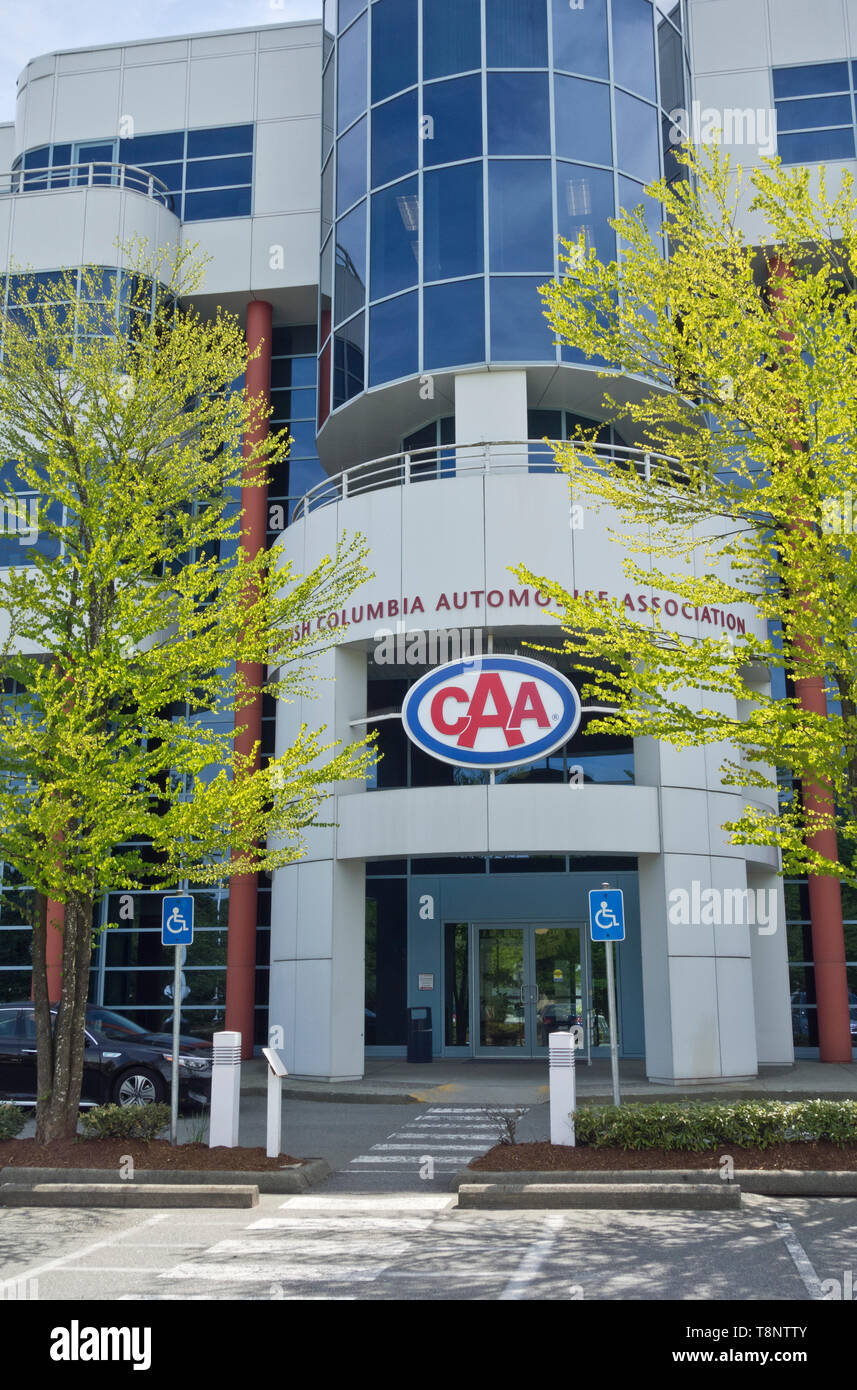 BCAA Gebäude in Burnaby. Büro des British Columbia Automobile Association, die Teil der CAA, die Canadian Automobile Association.. Stockfoto