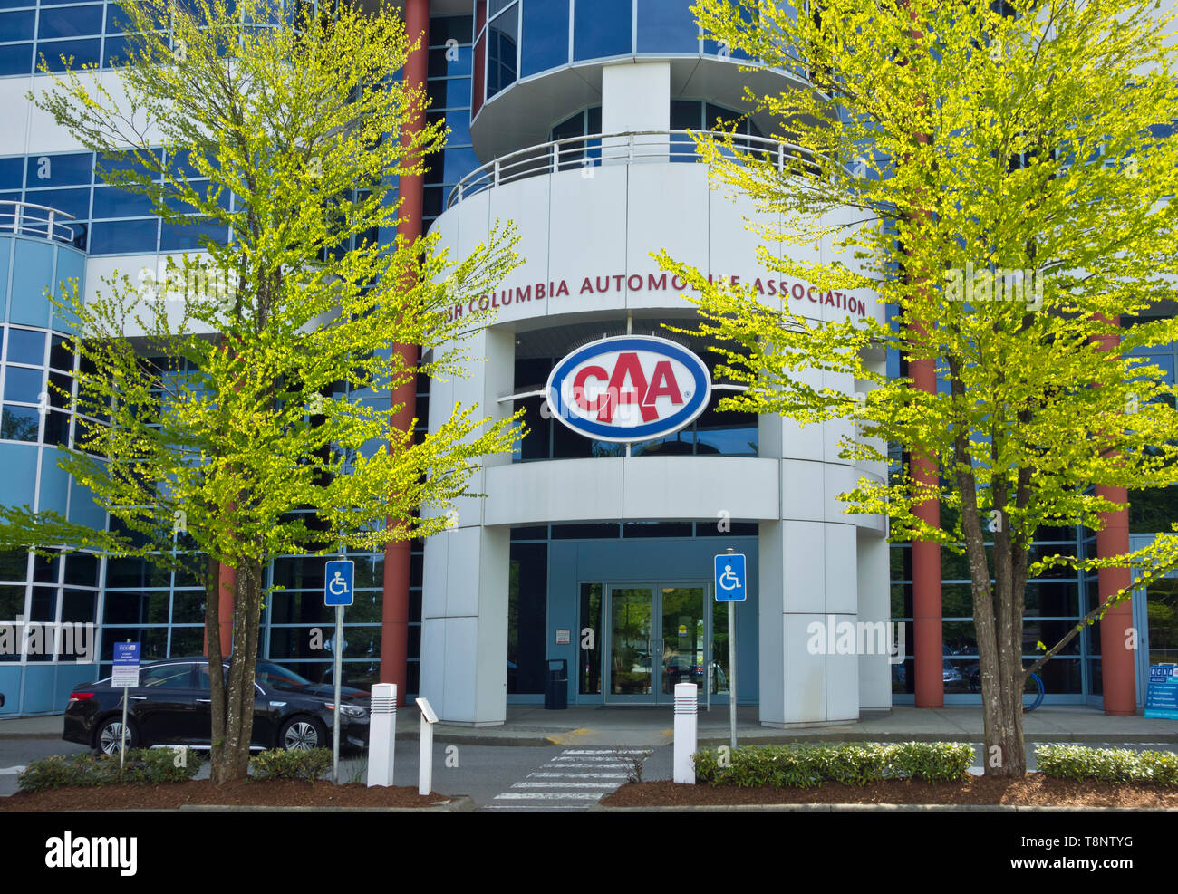Büro der British Columbia Automobile Association, die Teil der CAA, der Canadian Automobile Association, ist. In Burnaby, BC. Stockfoto