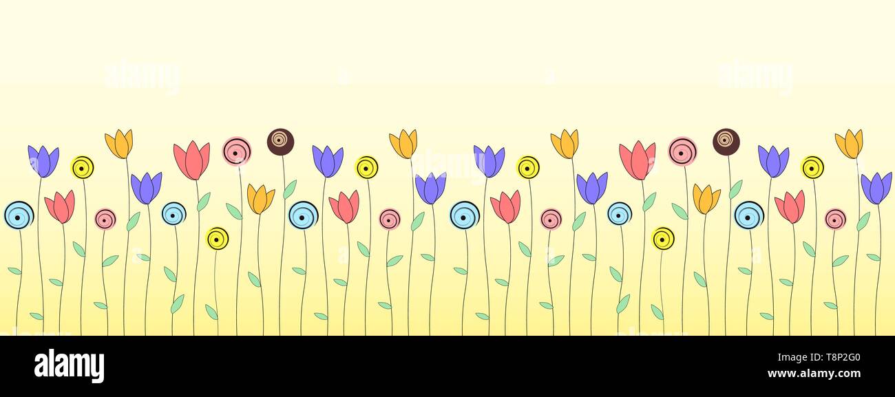 Im Frühling oder im Sommer blumen Grußkarte Stock Vektor