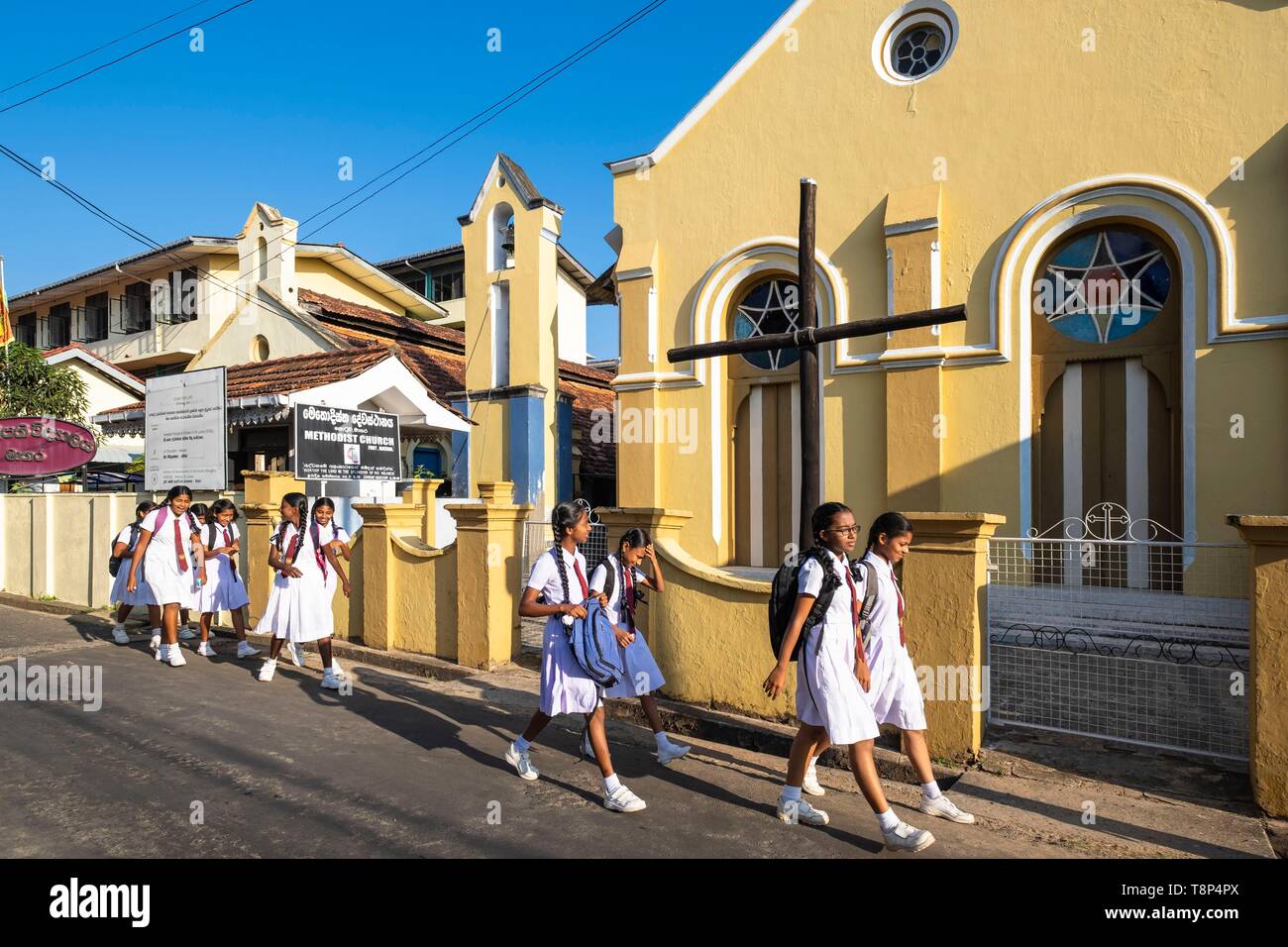 Sri Lanka, Bundesland Kärnten, Matara, Matara Fort, School Girls Stockfoto