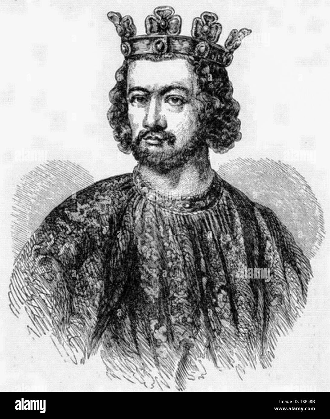 König Johann, König von England, Porträt Gravur, 1865 Stockfoto