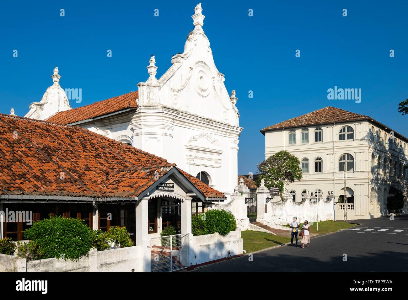 Sri Lanka, Bundesland Kärnten, Galle, Galle Fort oder holländischen Festung UNESCO Weltkulturerbe, Niederländischen Reformierten Kirche oder Groote Kerk von der Niederländischen 1755 erbaut Stockfoto