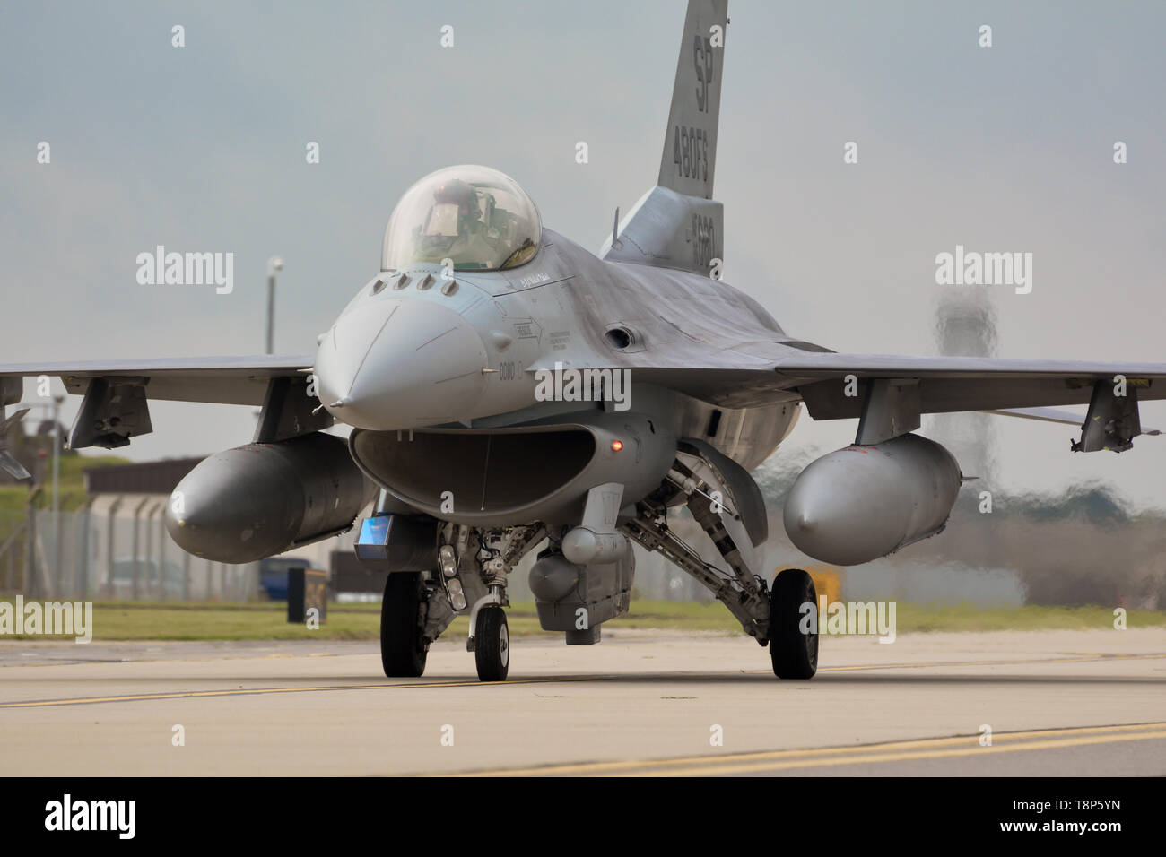 F-16 CM 96-0080 480th TFS RAF Lakenheath Stockfoto