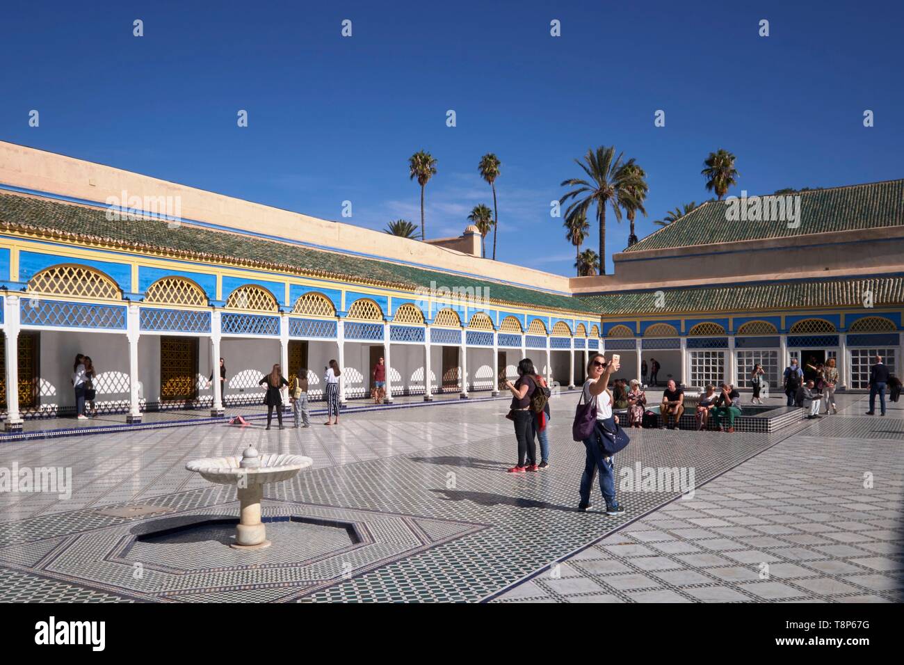 Marokko, Hoher Atlas, Marrakesch, Imperial City, Medina als Weltkulturerbe von der UNESCO, Bahia Palast, der ehrenrat Stockfoto